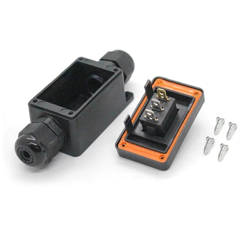 Heavy Duty Waterproof Inline Rocker Switch Box For 12V To 24V DC, 10A Lighted On Off Toggle, PG9 Cable Glands, open view