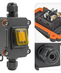 Built To Last Waterproof Inline Rocker Switch Box For Automotive And Equipment 110 To 250V 20A Lighted On Off Toggle Outdoor Ready Controller With PG9 Cable Glands