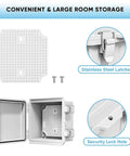 Waterproof Junction Box Outdoor Electrical Enclosure IP67 Hinged Cover Project Box with security lock hole and latches.