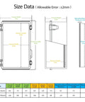 Diagram of IP67 Waterproof Electrical Junction Box With Hinged Clear Cover, Built Tough ABS Plastic Enclosure dimensions in inches