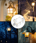 Outdoor Waterproof Junction Box 2 Pack Two Way Electrical Enclosure Transparent, shown installed in outdoor lighting settings