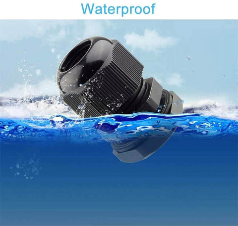 All In One 25 Pack Waterproof Nylon Cable Glands Kit Fits PG7 PG9 PG11 PG13.5 And PG16 Wire Seals floating on water
