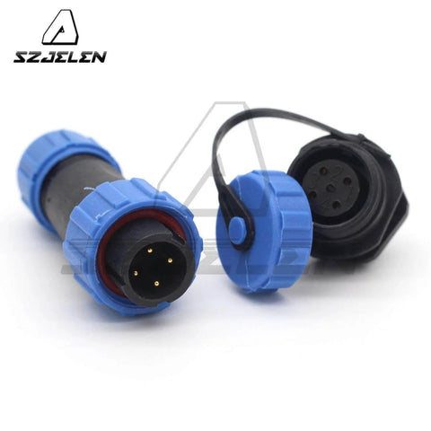 Outdoor Waterproof 4Pin Panel Mount Plug And Play Ready Male And Socket Female Cable Connector With Cap IP67 Rating