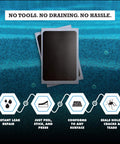 Waterproof Gray Pool Patch Kit 10 Pack Pro Grade PVC Vinyl Liner Repair Patches For Underwater And Dry Use In Pools