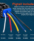 Waterproof 5 Pin Bosch Style 12V Relay Kit With Harness Socket And 12 AWG Wires SPDT 30 40 Amp Automotive Marine Relays
