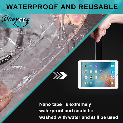 Ultra Strong Double Sided Tape For Indoors And Outdoors, Heavy Duty Removable Clear Nano Adhesive, 10 Feet, Waterproof And Washable