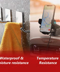 Image showing 3M 5925 Black Double Sided Foam Tape used to secure hooks in a moist bathroom and a phone holder in a car.