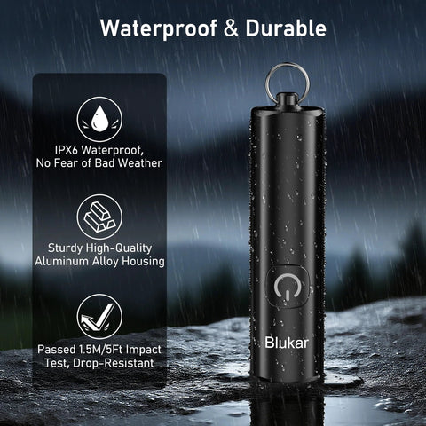 Rechargeable EDC Flashlight With USB C Port, 360 Lumen Mini Keychain Light, Three Modes, Memory Function, Waterproof
