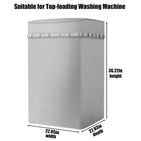 Waterproof top-load washing machine cover with zipper delivers durable rain, dust, and sun protection; heavy-duty Oxford fabric with UV coating, 3-sided protection fits 6-8 kg machines, ideal for balconies, patios, and laundry spaces.