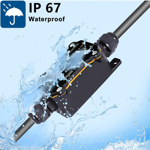 Weatherproof Wireless DC Remote Switch for 12 to 48 volt doors and shutters with IP67 waterproof housing in water spray