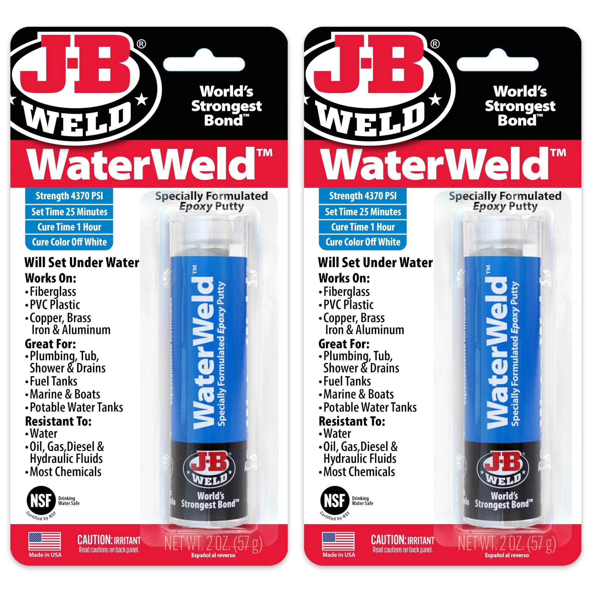 WaterWeld Epoxy Putty Underwater Repair 2 Pack