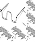 Close-up of Two Types Wave Hot Staples Kit For Plastic Welding 1400Pcs 0.6mm And 0.8mm Stainless Steel Staples for car bumper repair.