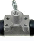 1996 Saturn SL1 Rear W37849 Cast Iron Drum Brake Wheel Cylinder with inlet thread and bleeder detail view.