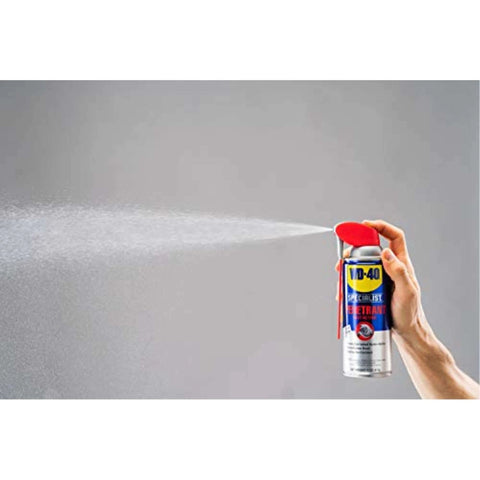 WD-40 Specialist Penetrant with Smart Straw being sprayed, 11 oz can for metal, rubber, and plastic threads