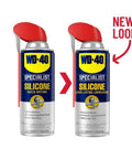WD-40 Specialist Silicone Lubricant with SMART STRAW SPRAYS 2 WAYS, 11 OZ, showing old and new packaging design