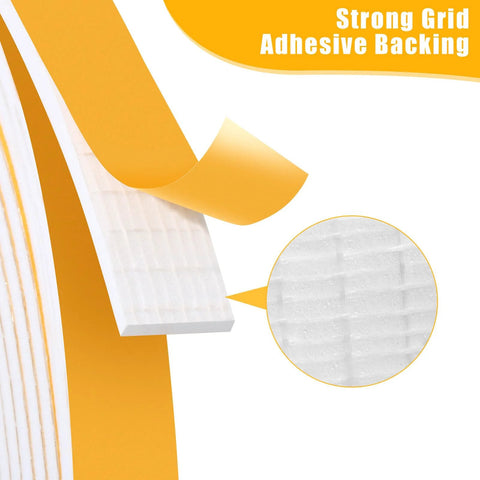 Close-up of 16Feet Weather Stripping Seal (1/2 Inch X 1/4 Inch) showing adhesive backing and foam texture