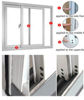 Installation of Self-Adhesive Pile Weather Stripping Seal for Sliding Windows and Door Frames, 16.5ft x 11/32 inch, Grey