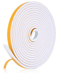 16Feet Weather Stripping Seal (1/2 Inch X 1/4 Inch) for Door Window, white foam tape roll with adhesive backing