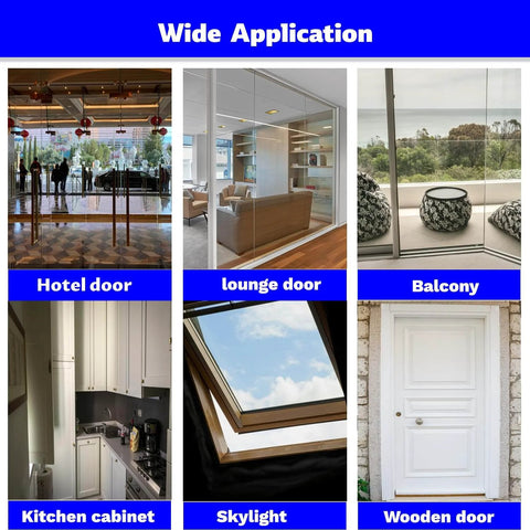 Various applications of Silicone Weather Stripping Seal Door Tape 16.5 Feet Strip Bottom Draft Insulation Stopper Weatherproof Soundproof.