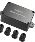 Outdoor Universal Junction Box Weatherproof IP67 ABS Plastic Enclosure With Dustproof Sealing Fixed Knockouts Four M16 Cable Glands