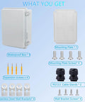 Outdoor Weatherproof Junction Box Built Tough For Real World Use IP67 Waterproof Electrical Enclosure with accessories shown