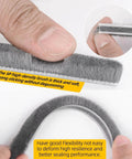 Close-up of 40FT Weather Stripping Door Seal Window Seal showing dense brush texture for anti-draft insulation and soundproofing.