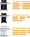 Weber Genesis, Spirit, and Summit grills compatibility chart for 4-Pack Locking Caster With Insert Replacement Wheels For Genesis And Spirit Grills 2007-2011 Compatible With Genesis S-310 S-320 E-310 E-320 S-330 Spirit 310 E-210 E-310 Summit E-420 E-450 Models