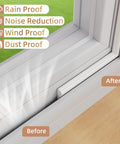 118” Wedge-Shape Foam Window Weather Stripping Door Seal Strip installed on white frame for noise reduction and insulation