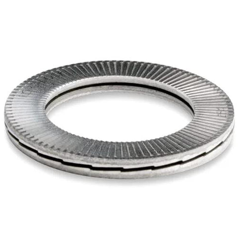 Nord-Lock Wedge Locking Washers For 3/8 In Bolts Steel Zinc Flake 20 Pairs, close-up view showing textured surface