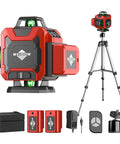 Laser Level 360 Self Leveling with Tripod,WEIDDW 4D Lazer Level,4x360° Cross Line Laser set with tripod, batteries, and case included