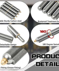 Product details showing 10 Piece 7 Inch Weld On Bullet Hinge Set For Heavy Duty Swing Doors Trailers And Ramps Carbon Steel Weldable Barrel Hinges.