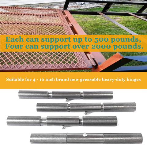 10 Inch Weld On Trailer Ramp Hinge Set 4 Pack Heavy Duty Greasable Hinges For Equipment Ramps Truck Dump Bodies And Doors 2000 Lb Load Capacity
