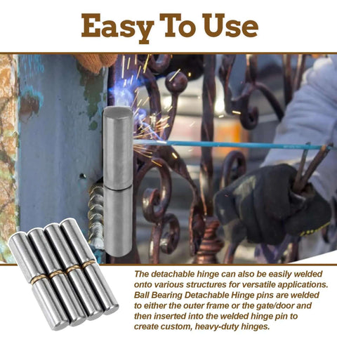 Person welding 40 Pack Weldable Barrel Hinges Two And A Half Inch By Three Eighth Inch Heavy Duty Weld On Bullet Hinges installation