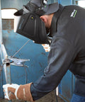 Welder using Three Thirty Second Inch E6013 Welding Rod 5 Pound All Position for Easy Wetting and Smooth Beads Low Spatter AC Or DC