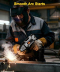 Welder using Stable Arc E6013 Welding Rods Three Thirty Second Inch, 60 Pack Carbon Steel Stick Electrodes.