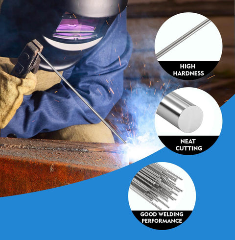 Welder using 30 Pcs ER308L Stainless Steel TIG Welding Rods Set 1 16 Inch Filler Wire Low Splatter And Corrosion Resistant For Pro Welders