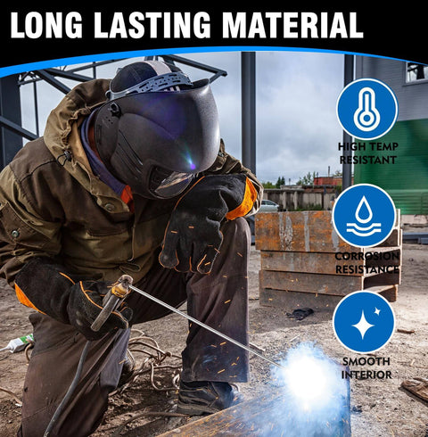 Welder using 30 Pcs ER308L Stainless Steel TIG Welding Rods Set 1 16 Inch Filler Wire Low Splatter And Corrosion Resistant outdoors