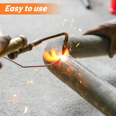 Person welding metal pipe with ER70S-6 TIG Welding Rod For Mild Steel, 2 Pound Pack, One Sixteenth Inch Diameter, Sixteen Inch Length