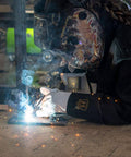 Welder using Three Thirty Second Inch E6013 Welding Rod 5 Pound All Position for Easy Wetting and Smooth Beads Low Spatter AC Or DC