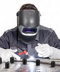 Welder using 15 Piece Welding Table Clamps Kit For Fixture Pins And Quick Setup 5 Eighths Inch Hole Compatible Clamp Set
