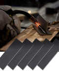 Welder using 5Pcs 2x6 Inch Welding Coupons Kit For MIG TIG Arc Weld Training And Practice One Eighth Inch Thick Mild Steel Plates 11 Gauge