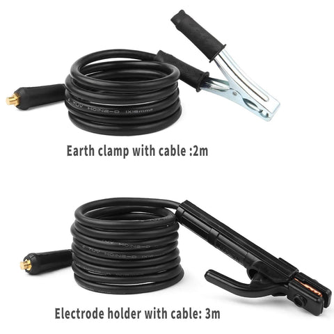 Heavy Duty Welding Electrode Holder Clamp With Copper Wire Leads 2 Meter And 3 Meter Cables MMA ARC Ground Clamp 300 Amp Welder Accessory Kit For Stick Welding