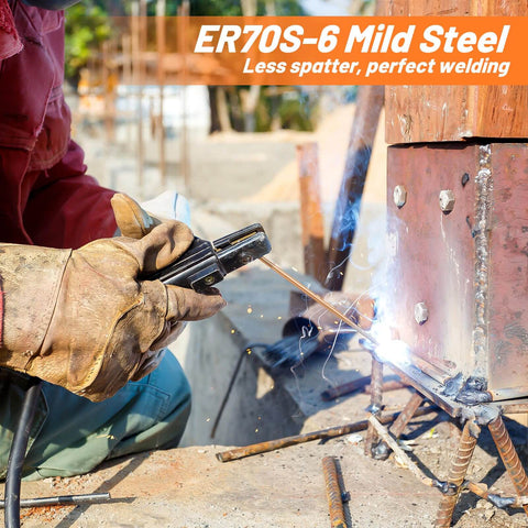 ER70S-6 Mild Steel TIG Welding Rod 1LB 1/16 in x 16 in used by welder for smooth, low-spatter welds on metal structure