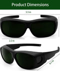 IR Five Point Zero Welding Safety Glasses wrap-around design dimensions 5.5x1.9x2.2 inches with UV protection lens