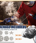 Beginner Welding Kit For 3D Rose Flower Projects With 201 Stainless Steel, includes pieces for crafting a 5.9 inch rose