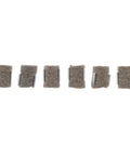 Pack of six Lube-Matic Pre-Treated Lube Pads for welding wire feeding, black finish, aligned for display on a white background.
