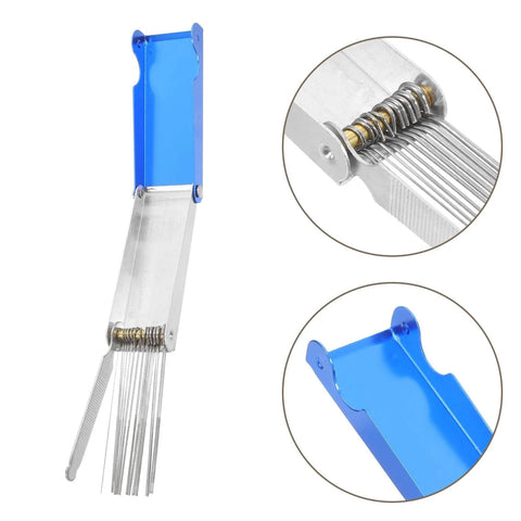 Stainless Steel Welding Nozzle Tip Cleaner Kit 13 Piece High Temp Resistant Torch Cleaning Set with blue aluminum case