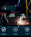 Person welding with E6013 Welding Rod 3 32 Inch 1 Pound All Position Carbon Steel Electrodes, producing minimal spatter and clean welds.