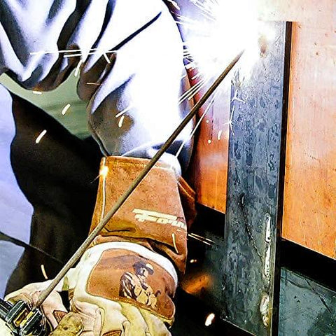 Supercote Hardfacing Welding Rod For Surface Buildup And Budget-Friendly Wear-Resistant Welds, 5/32 Inch, in use on metal