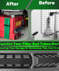 Before and after of Welding Rod Storage Set With 8 Slot TIG Rod Rack And 8 40 Inch Tungsten Electrode Tubes Wall Mount Organizer